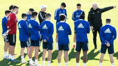 Entrenamiento del Real Zaragoza en La Romareda