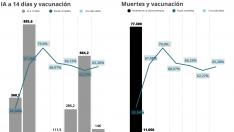 Fuentes: Ministerio de Sanidad, Our World in Data, Universidad Johns Hopkins
