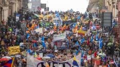 Protesta en Glasgow durante la cumbre climática COP26.
