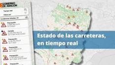 Mapa del estado de las carreteras en Aragón en tiempo real.
