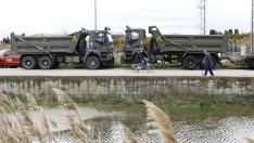 La riada del río Ebro ya ha alcanzado el pueblo zaragozano de Novillas