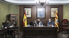 Aragón. Ayuntamiento Alagón. Lambán y alcaldes ribera / 13-12-2021 / FOTO: GUILLERMO MESTRE[[[FOTOGRAFOS]]]