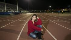 Isabel Macías, en su segundo hogar: las pistas de atletismo del Estadio Corona de Aragón en Zaragoza