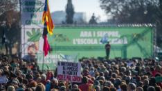 Manifestación de Somescola en Barcelona a favor del modelo de inmersión lingüística.