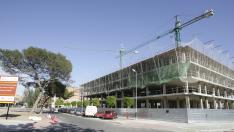 Foto de archivo de la construcción de las 117 VPO en la calle Teruel de Huesca.