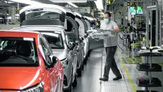 Cadena de montaje de Opel España en Figueruelas, del grupo Stellantis.