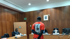 El acusado, Gerardo B., durante el juicio celebrado este martes en la Audiencia de Zaragoza.