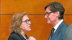 Salvador Illa y Pilar Ventura, en un Consejo Interterritorial en febrero de 2020.