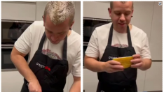 El chef Dabiz Muñoz prepara una receta con un queso de Arándiga (Calatayud).