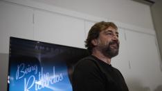 Javier Bardem, n una rueda de prensa el día que ha conocido su nominación a los Oscar por 'Being the Ricardos'