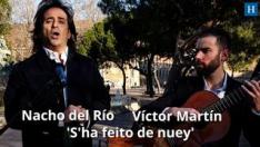 'S'ha feito de nuey' cantada por Nacho del Río en el centro de Zaragoza