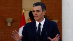 Pedro Sánchez, presidente del Gobierno, en rueda de prensa este lunes