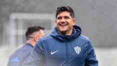 Xisco Muñoz, sonriente durante un entrenamiento de esta semana.