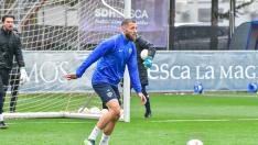 David Timor, durante el entrenamiento de este martes en el Pirámide.
