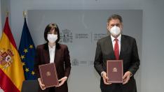 Diana Morant, ministra de Ciencia, junto a su homólogo croata.