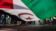 Imagen de archivo de una bandera en una manifestación en favor del Sáhara Occidental.