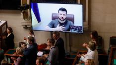 Ukrainian President Zelensky addresses Belgian federal parliament
