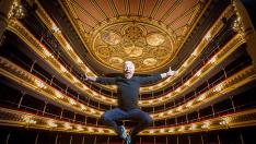 El actor catalán Carles Sans, ayer, en el Teatro Principal de Zaragoza