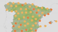 Previsiones de temperaturas para Jueves Santo.