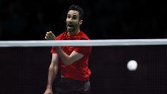 Foto del aragonés Pablo Abián, en los dieciseisavos de final del Campeonato de Europa de bádminton en Madrid