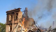 Escuela de la localidad de Bilohorivka tras un ataque, en Ucrania