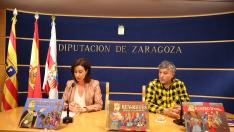 La vicepresidenta de la DPZ y alcaldesa de Ejea, Teresa Ladrerodurante la presentación.