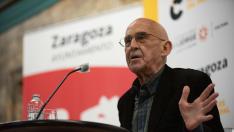 José Sanchis Sinisterra, en uno de sus últimos viajes al Teatro Principal de Zaragoza.