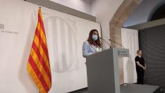 La portavoz del Govern, Patrícia Plaja, tras el Consell Executiu en el que el Govern ha aprobado el decreto ley sobre el catalán.