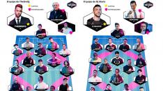 Las alineaciones de los equipos de Dj Mario y TheGrefg para la Romareda