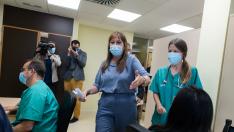 Visita de la conseja de Sanidad de la DGA, Sira Repollés, al Instituto de Investigación Sanitaria de Aragón del Clínico