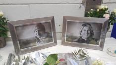 Retratos de las víctimas en el colegio de Tarbes, donde se les rindió homenaje.