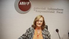 La presidenta de la AiReF, Cristina Herrero, presenta el Informe sobre la Ejecución Presupuestaria, Deuda Pública y Regla de Gasto 2022 este viernes en Madrid.