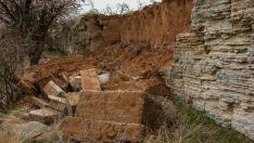 Estado en el que quedó la muralla tras el desplome de marzo