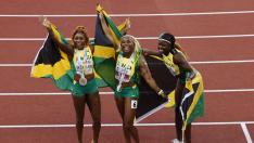 Triplete jamaicano en el Mundial de Atletismo Oregón 2022.