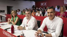 Pedro Sánchez junto a la aragonesa Pilar Alegría, este sábado en el Comité Federal del PSOE en Madrid.