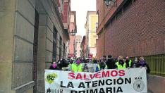 Una de las últimas movilizaciones en defensa de la sanidad convocada en Teruel.