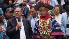 Colombian President-elect Gustavo Petro attends a symbolic swearing-in ceremony, in Bogota