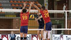 Partido España-Georgia, clasificatorio para el Europeo de voleibol disputado en Los Planos de Teruel