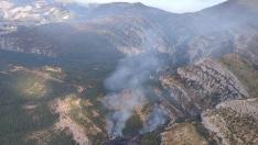 Incendio área de Casbas, en las proximidades del Parque Natural de la Sierra y Cañones de Guara