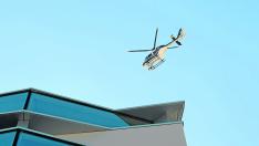 Helicóptero de la Policía sobre el recinto de la Expo de Zaragoza