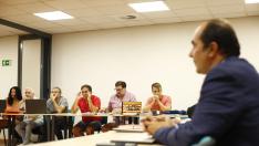 Reunión de la empresa Avanza y el comité de empresa, este martes en el SAMA.