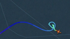 Imagen del radar que muestra el vuelo errático de la aeronave antes de caer