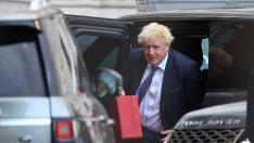 Boris Johnson a su llegada a Downing Street, este lunes.