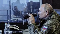 Putin durante las maniobras Vostok-2022.