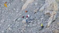 Lugar donde se despeñó la joven montañera navarra en el pico Brazatos, en Panticosa.