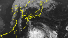 Imagen del tifón ofrecida por la Agencia de Meteorología de Japón