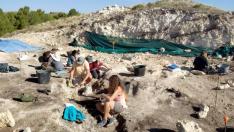 Excavación del yacimiento de fósiles La Gloria de Teruel.