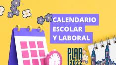 Calendario laboral y escolar con los festivos de las Fiestas del Pilar 2022 en Zaragoza. gsc
