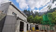 Obras de la planta depuradora de Canfranc, una de las 19 que está construyendo el Instituto Aragonés del Agua.