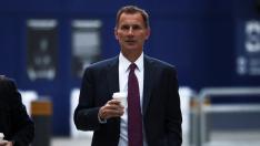 British Chancellor of the Exchequer Jeremy Hunt arrives at the BBC, in London
